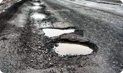 line-of-potholes